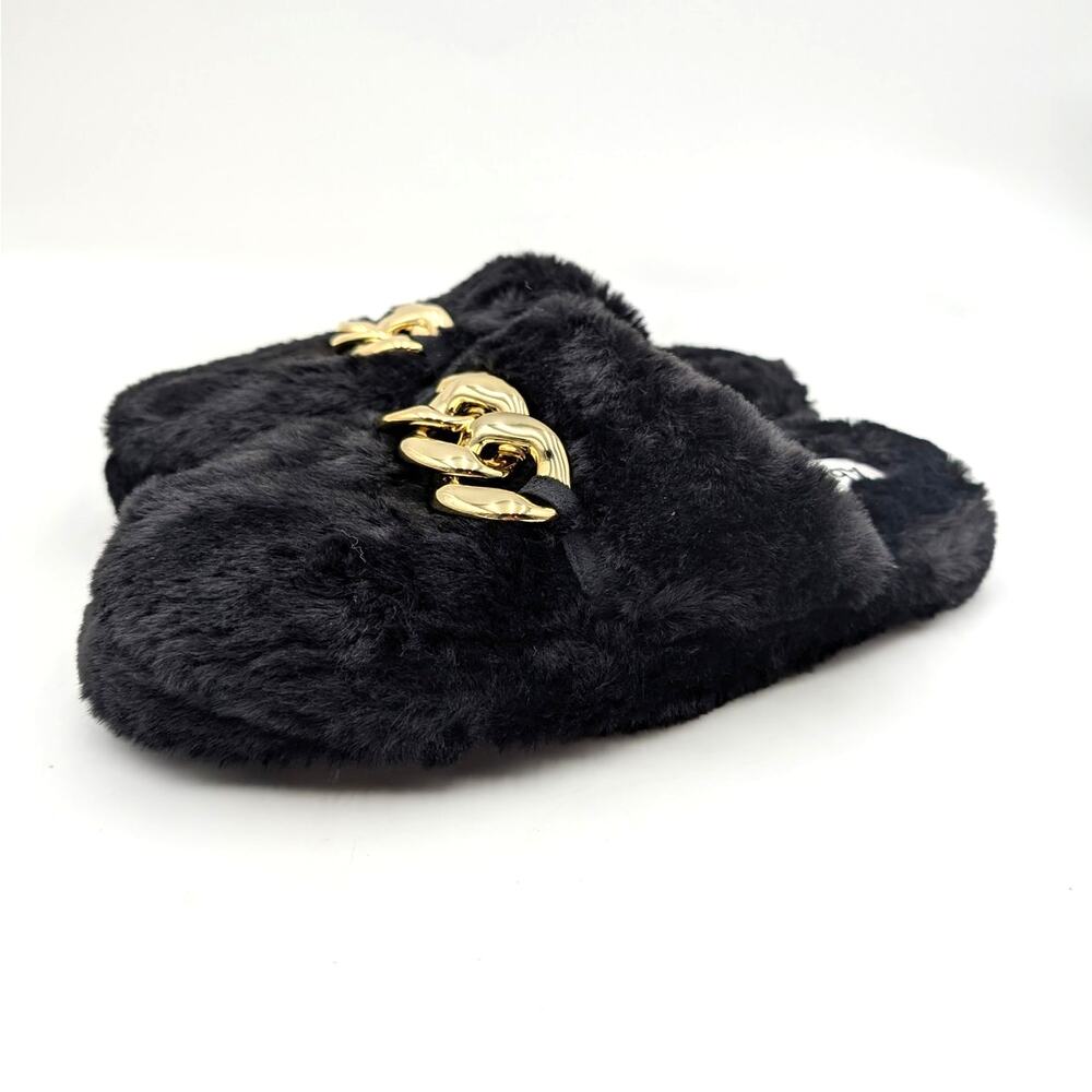 Abound Chain Link Slide Slipper Round Toe Women's Black Size US9-10 EU40.5